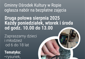 WAKACYJNE ZAJĘCIA PLATYCZNE - NABORY