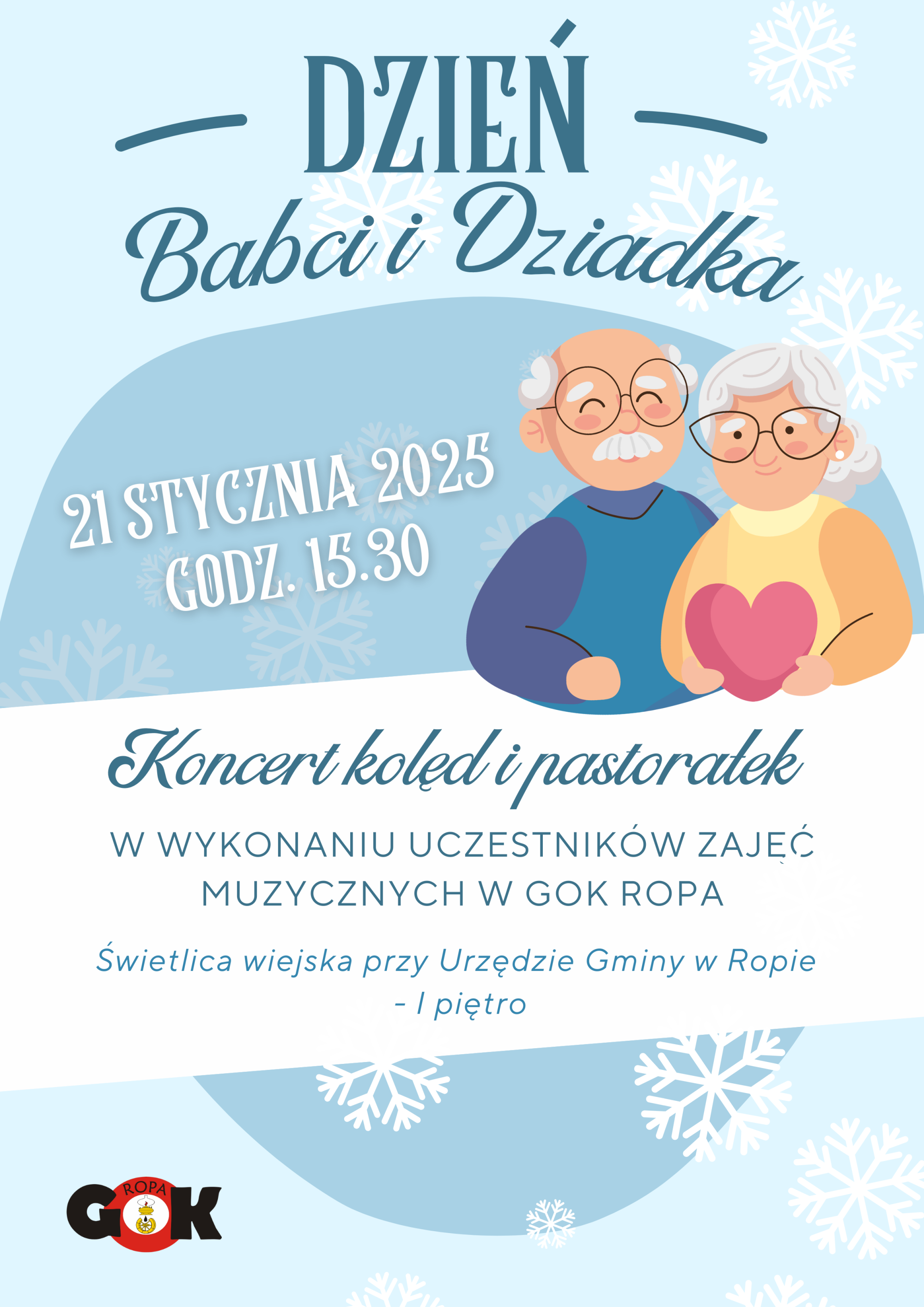 KONCERT KOLĘD I PASTORAŁEK NA DZIEŃ BABCI I DZIADKA