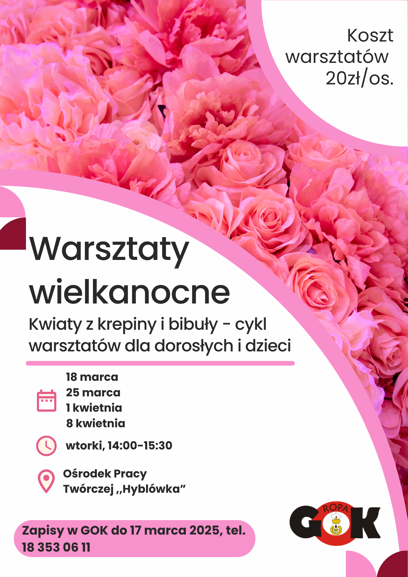 WARSZTATY WIELKANOCNE - KWIATY Z KREPINY I BIBUŁY